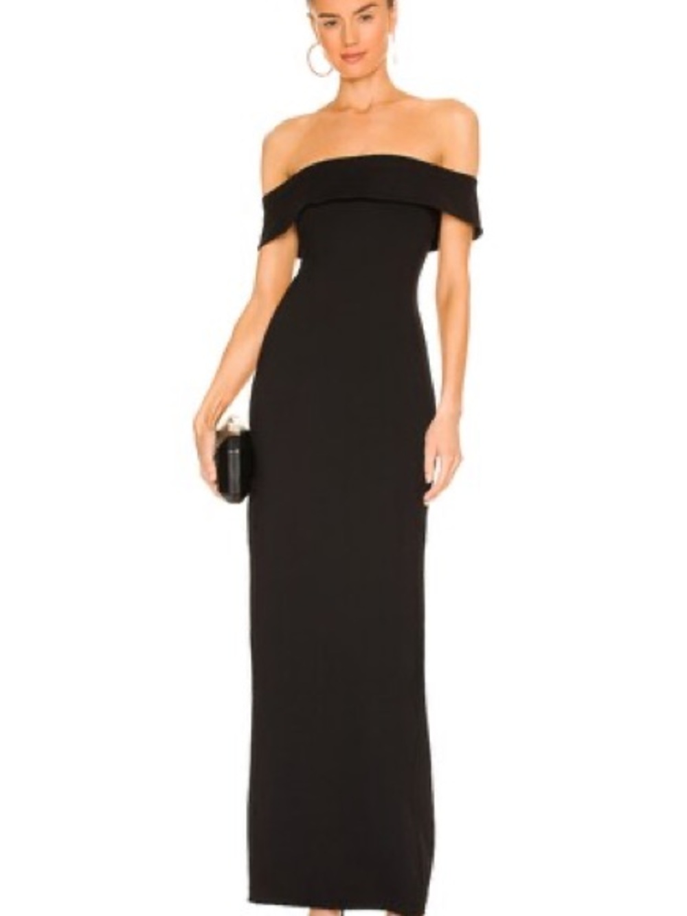 Lovers + Friends Black Strapless Maxi Dress  Size M Off-Shoulder NWT